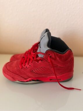2017 Air Jordan Retro 5 “Red Suede” Raging Bull Athletic Sneakers